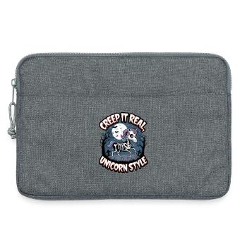 Grusel es im echten Einhorn-Stil - Laptoptasche 13" - Grau meliert - Vorne