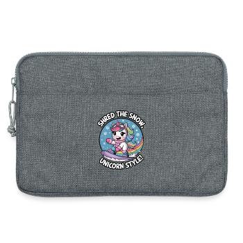 Shredde den Schnee im Unicorn-Stil! - Laptoptasche 13" - Grau meliert - Vorne