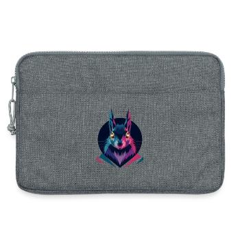 Écureuil low-poly - Sacoche pour ordinateur portable 13 pouces - gris chiné - Devant