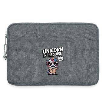 Licorne déguisée - Sacoche pour ordinateur portable 13 pouces - gris chiné - Devant