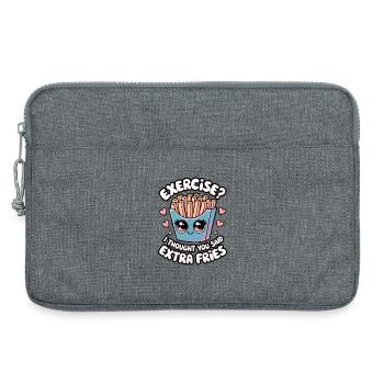Exercise? I Thought You Said Extra Fries - Laptop bag 13" - heather grey - Front