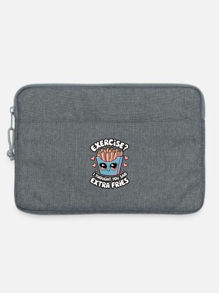 Übung? Ich dachte, du hättest extra Pommes gesagt - Laptoptasche 13" - Grau meliert