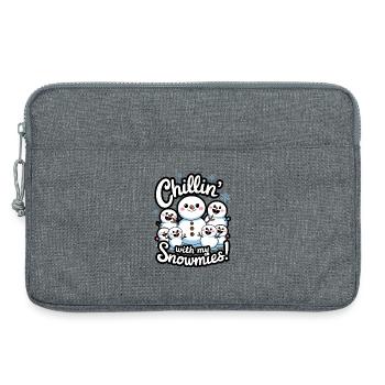 Chillin' avec mes Snowmies ! - Sacoche pour ordinateur portable 13 pouces - gris chiné - Devant