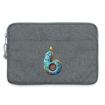 GÂTEAU NUMÉRO 6 SWEET 6E ANNIVERSAIRE - Sacoche pour ordinateur portable 13 pouces - gris chiné - Devant