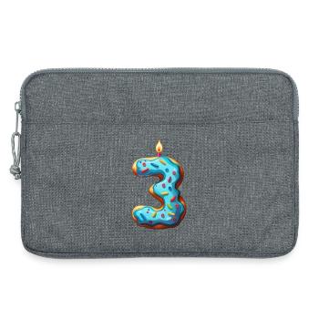 GÂTEAU NUMÉRO 3 SUCRÉ 3ÈME ANNIVERSAIRE - Sacoche pour ordinateur portable 13 pouces - gris chiné - Devant