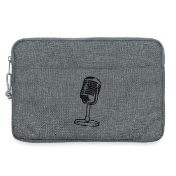 Mikrofon - Retro - gezeichnet - Laptoptasche 13" - Grau meliert - Vorne