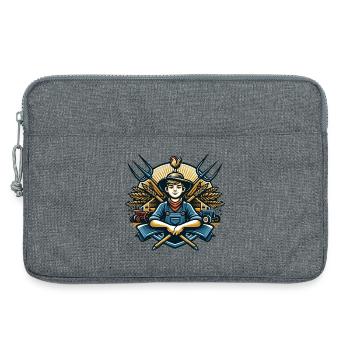 Logo du garçon du village - Sacoche pour ordinateur portable 13 pouces - gris chiné - Devant