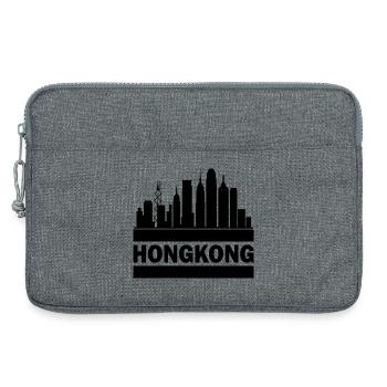 Hong Kong Skyline Souvenir Asia Buddha Gift Om - Laptop bag 13" - heather grey - Front