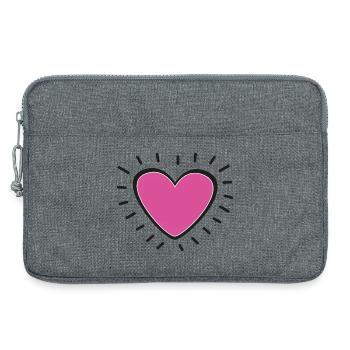 Pink Heart Burst Logo - Sacoche pour ordinateur portable 13 pouces - gris chiné - Devant
