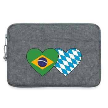 Brésil Bavière Drapeau Coeur utilisé - Sacoche pour ordinateur portable 13 pouces - gris chiné - Devant