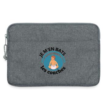 Je m en bats les couches - Sacoche pour ordinateur portable 13 pouces - gris chiné - Devant
