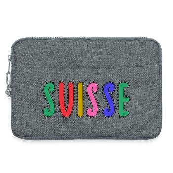 SUISSE. PAYS. GENEVE - Sacoche pour ordinateur portable 13 pouces - gris chiné - Devant
