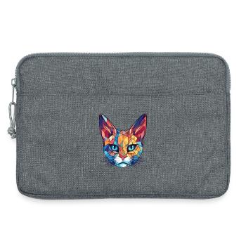 Pixie Bob Katze Bunte Aquarell Haustier Illustration - Laptoptasche 13" - Grau meliert - Vorne