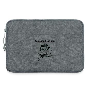Toujours dispo pour une bonne Fondue - Sacoche pour ordinateur portable 13 pouces - gris chiné - Devant