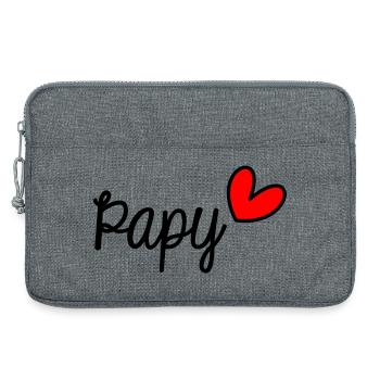 PAPY. FÊTE DES PÈRES. BONNE FÊTE PAPY - Sacoche pour ordinateur portable 13 pouces - gris chiné - Devant