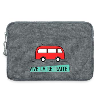 RETRAITE. BONNE RETRAITE. JOYEUSE RETRAITE - Sacoche pour ordinateur portable 13 pouces - gris chiné - Devant