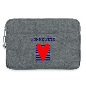 BONNE FÊTE PAPA. PAPA. FÊTE DES PÈRES. PÈRE - Sacoche pour ordinateur portable 13 pouces - gris chiné - Devant