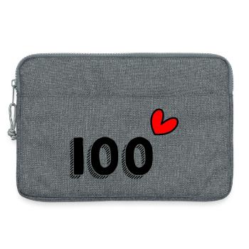 100. 100 ANS. 100e ANNIVERSAIRE. ANNIVERSAIRE 100 - Sacoche pour ordinateur portable 13 pouces - gris chiné - Devant