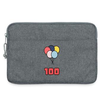 100. 100 ANS. 100e ANNIVERSAIRE. ANNIVERSAIRE 100 - Sacoche pour ordinateur portable 13 pouces - gris chiné - Devant