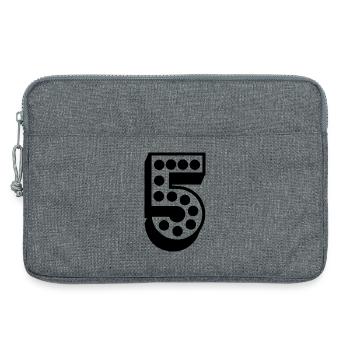 5. 5 ANS. 5e ANNIVERSAIRE. ANNIVERSAIRE 5 ANS - Sacoche pour ordinateur portable 13 pouces - gris chiné - Devant