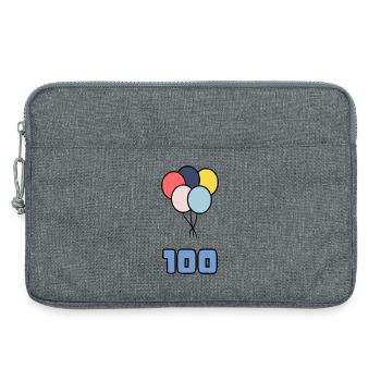 100. 100 ANS. 100e ANNIVERSAIRE. ANNIVERSAIRE 100 - Sacoche pour ordinateur portable 13 pouces - gris chiné - Devant