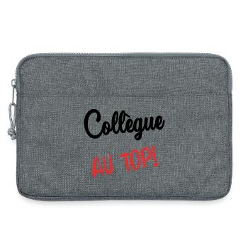 COLLEGUE. HUMOUR. RETRAITE. RETRAITE. RETRAITEE - Sacoche pour ordinateur portable 13 pouces - gris chiné - Devant