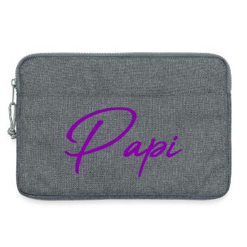 PAPI. PAPY. PAPA. FÊTE DES PÈRES. BONNE FÊTE PAPA. - Sacoche pour ordinateur portable 13 pouces - gris chiné - Devant