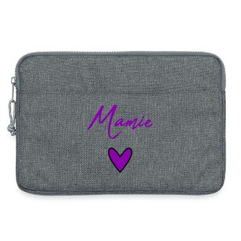MAMIE. FÊTE DES MÈRES. BONNE FÊTE MAMIE. JE T'AIME - Sacoche pour ordinateur portable 13 pouces - gris chiné - Devant