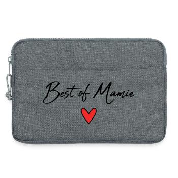 MAMIE. FÊTE DES MÈRES. BONNE FÊTE MAMIE. JE T'AIME - Sacoche pour ordinateur portable 13 pouces - gris chiné - Devant