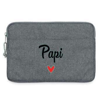 PAPY. PAPA. FÊTE DES PÈRES. BONNE FÊTE PAPA. BONNE - Sacoche pour ordinateur portable 13 pouces - gris chiné - Devant