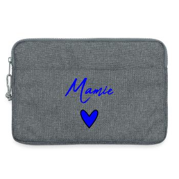 MAMIE. FÊTE DES MÈRES. BONNE FÊTE MAMIE. JE T'AIME - Sacoche pour ordinateur portable 13 pouces - gris chiné - Devant