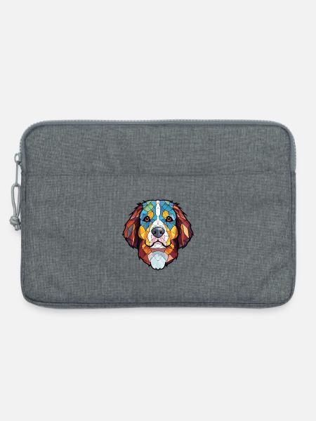 Berner Sennenhund Rasse Aquarell Illustration - Laptoptasche 13" - Grau meliert