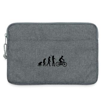 Evolution Radfahrer - Vom Affen zum Fahrrad - Laptoptasche 13" - Grau meliert - Vorne