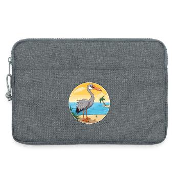 Kranich Aquarell Cartoon Kawaii Clipart Tier - Laptoptasche 13" - Grau meliert - Vorne
