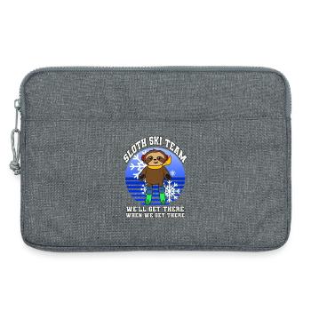 Sloth Ski Team Skilanglauf Spruch Lustig Skifahrer - Laptoptasche 13" - Grau meliert - Vorne