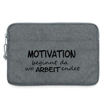 Motivation beginnt da wo... - Laptoptasche 13" - Grau meliert - Vorne