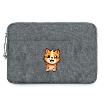 Pixie Bob Katze Cartoon Aquarell Illustration - Laptoptasche 13" - Grau meliert - Vorne