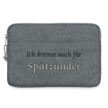 Ich bremse auch für Spätzünder - Laptoptasche 13" - Grau meliert - Vorne