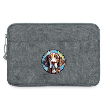 Slowakische rauhaarige Pointer-Hunderasse Aquarell - Laptoptasche 13" - Grau meliert - Vorne