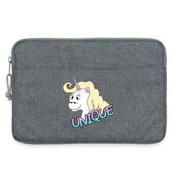 Einzigartiges Einhorn - Laptoptasche 13" - Grau meliert - Vorne