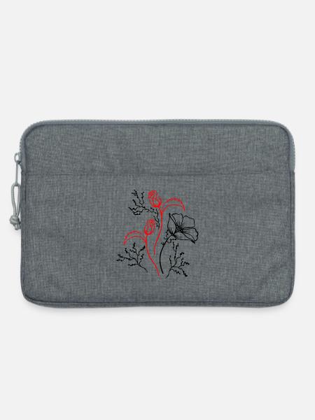 Blumenstrauß - Laptoptasche 13" - Grau meliert