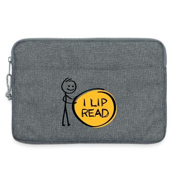 Ich kann dich nicht hören. Taub, schwerhörig. Lippenlesen - Laptoptasche 13" - Grau meliert - Vorne