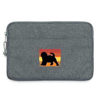 Cockapoo Hundeliebhaber Silhouette Vintage Sonnenuntergang - Laptoptasche 13" - Grau meliert - Vorne