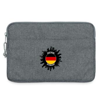 Bochum Skyline Deutschland Flagge Reise Souvenir - Laptoptasche 13" - Grau meliert - Vorne
