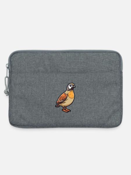 Wachtelkarikatur Kawaii Aquarellillustration - Laptoptasche 13" - Grau meliert