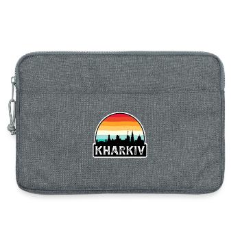 Charkiw Ukraine Flagge Skyline Reisesouvenir - Laptoptasche 13" - Grau meliert - Vorne