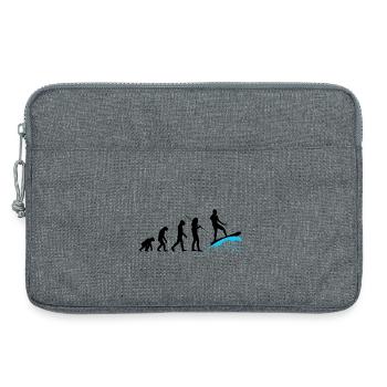 Evolution Surfer - Vom Affen zum Wellenreiter - Laptoptasche 13" - Grau meliert - Vorne