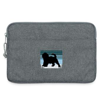 Cockapoo Hundeliebhaber Silhouette Vintage Sonnenuntergang - Laptoptasche 13" - Grau meliert - Vorne