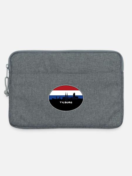 Tilburg Niederlande Flagge Skyline Silhouette Reisen - Laptoptasche 13" - Grau meliert