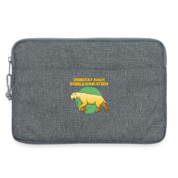 Säbelzahnkatze Säbelzahntiger Steinzeit Archäologe - Laptoptasche 13" - Grau meliert - Vorne